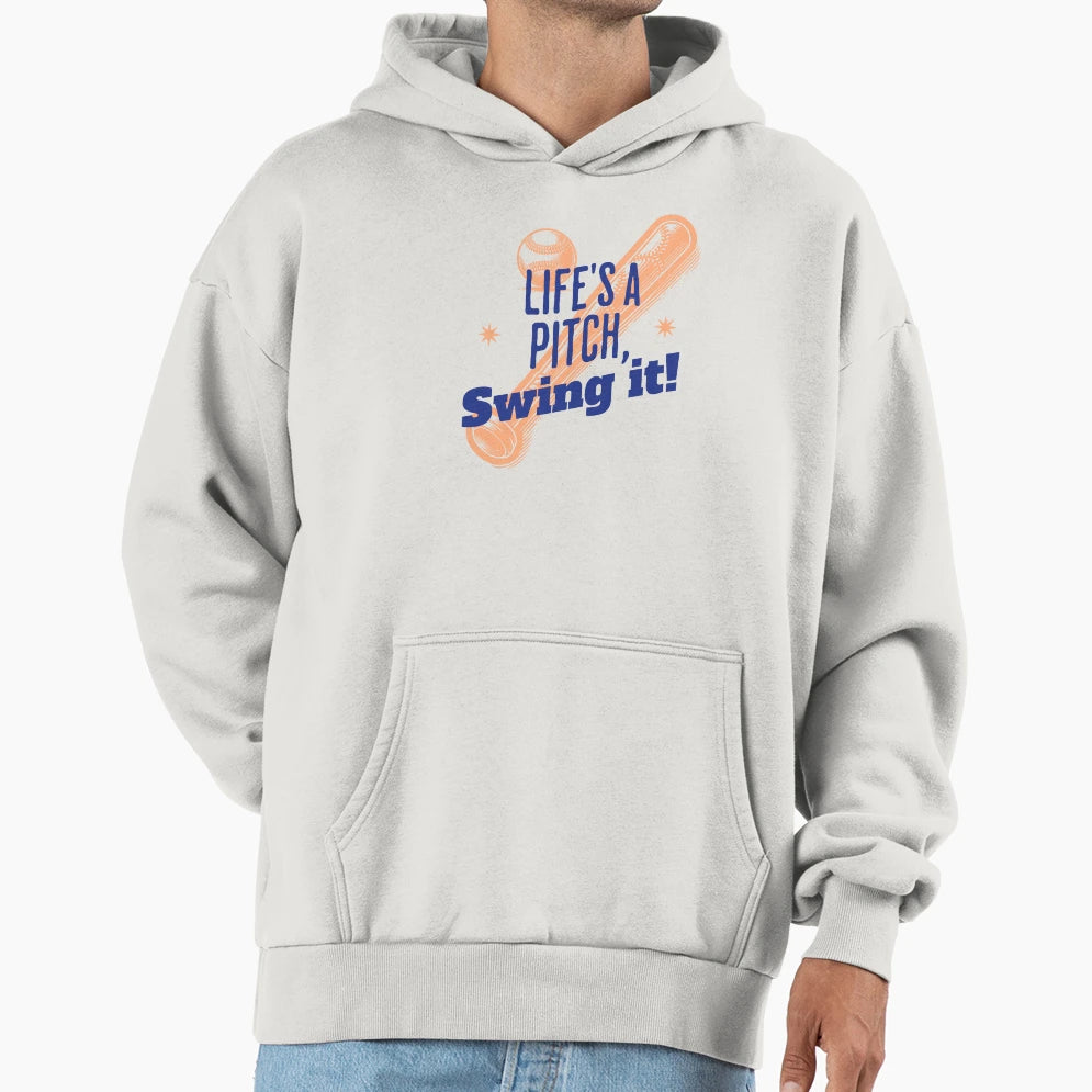 Lifes Pitch Swing It Hoodie - Unique Graphic for Adults - T-Shirt, Sweatshirt, Hoodie