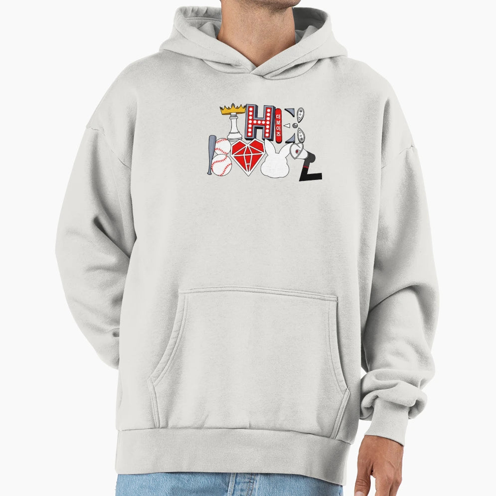 Boyz Inspired Letter Doodles Hoodie - Fun Novelty Design Men Women - T-Shirt, Sweatshirt, Hoodie
