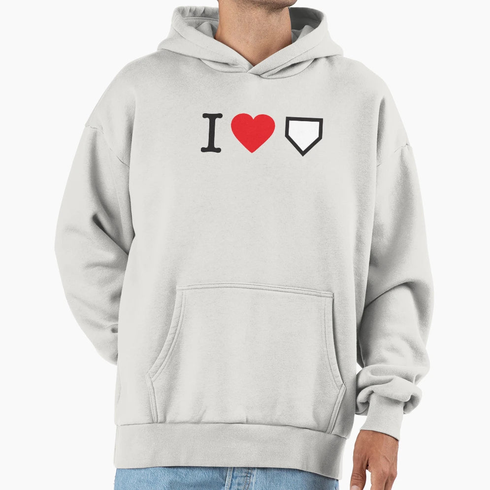 I Heart Baseball Hoodie - Novelty Apparel Unisex - T-Shirt, Sweatshirt, Hoodie