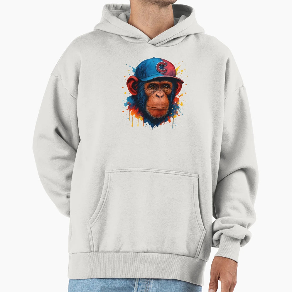 Chimp Baseball Cap Hoodie - Graphic Print Men Women - T-Shirt, Sweatshirt, Hoodie