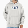 Nyc New York City Blue Background Hoodie - Fun Novelty Design Men Women - T-Shirt, Sweatshirt, Hoodie