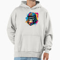 Gorilla Wearing Red Blue Cap Hoodie - Trendy Graphic Unisex - T-Shirt, Sweatshirt, Hoodie