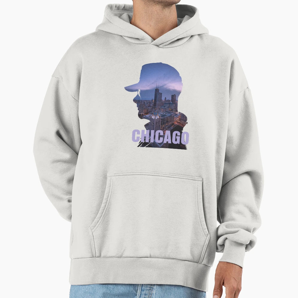 Chicago City Skyline Art Souvenir Hoodie - Fun Novelty Design Men Women - T-Shirt, Sweatshirt, Hoodie