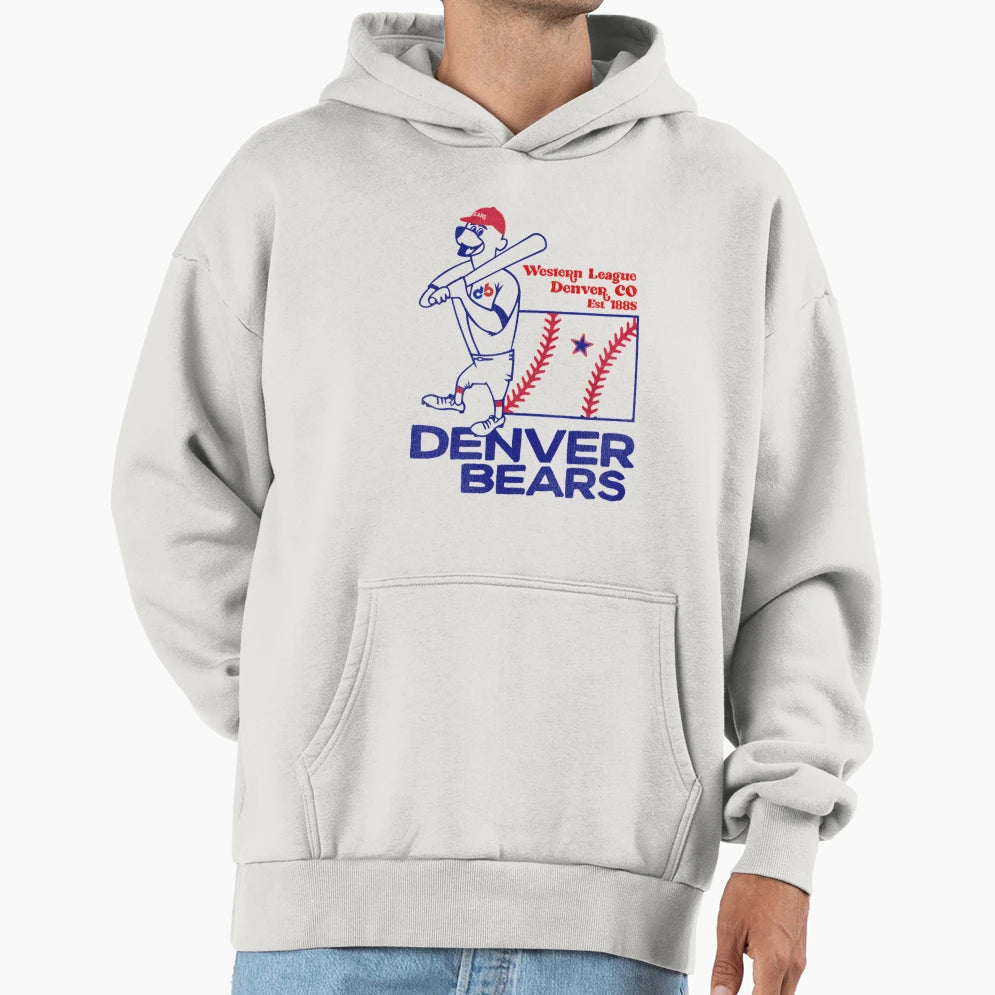 Defunct Denver Bears League Baseball Hoodie - Custom Art Print for Adults - T-Shirt, Sweatshirt, Hoodie