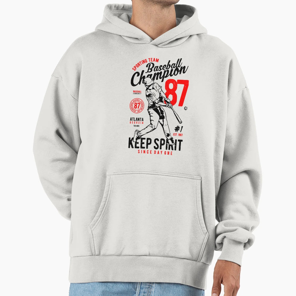 Baseball Champion Sporting Team Hoodie - Minimalist Print Unisex - T-Shirt, Sweatshirt, Hoodie