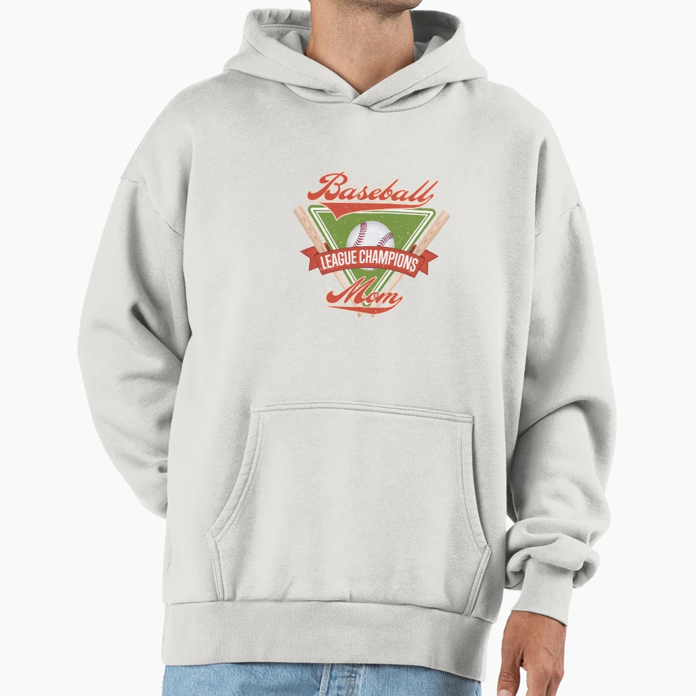 Baseball Mom Hoodie - Unique Graphic Unisex - T-Shirt, Sweatshirt, Hoodie
