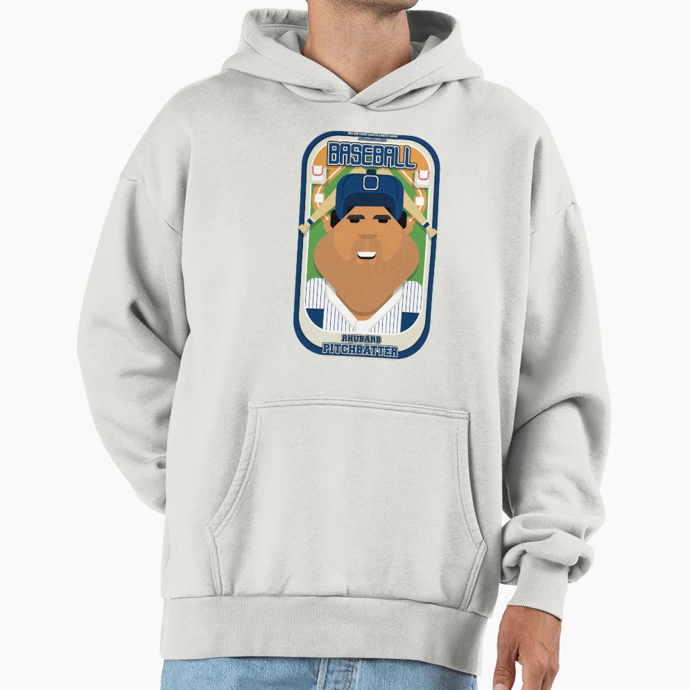 Baseball Blue Pinstripes Rhubarb Hoodie - Graphic Print Men Women - T-Shirt, Sweatshirt, Hoodie