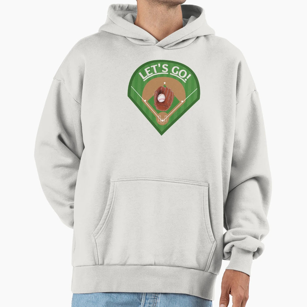 Baseball Lets Go Spring Season Glove Hoodie - Trendy Graphic for Adults - T-Shirt, Sweatshirt, Hoodie