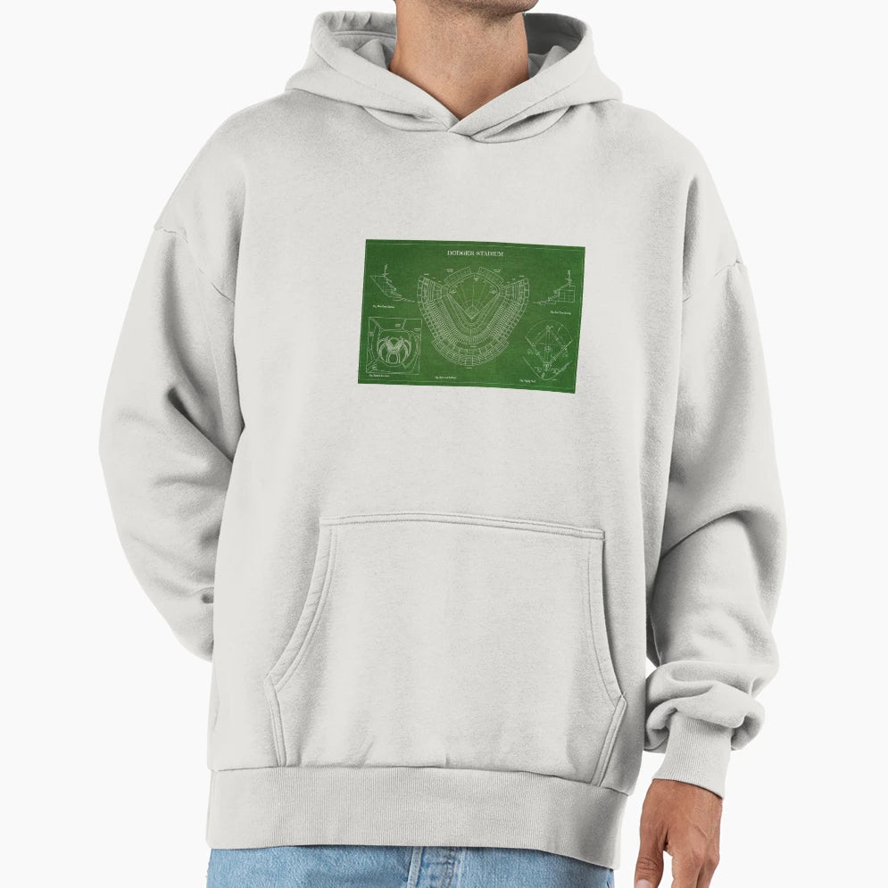 Dodger Stadium Green Grid Version Hoodie - Trendy Graphic for Adults - T-Shirt, Sweatshirt, Hoodie