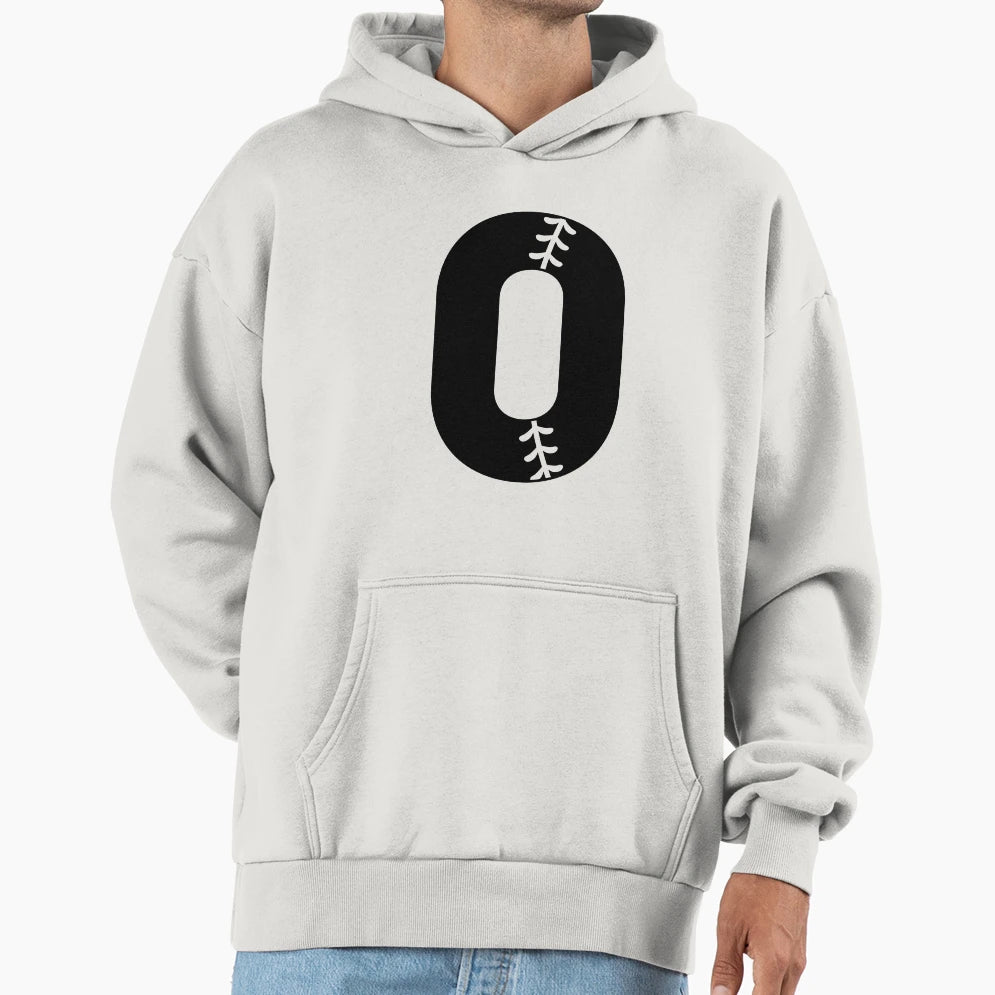 Baseball Number 0 Hoodie - Fun Novelty Design Unisex - T-Shirt, Sweatshirt, Hoodie