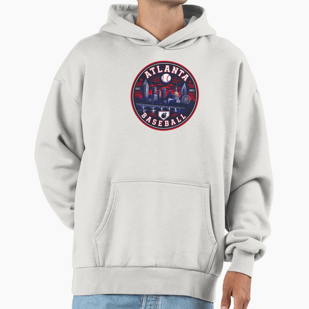Atlanta Baseball Logo Southern Sports Hoodie - Unique Graphic Men Women - T-Shirt, Sweatshirt, Hoodie