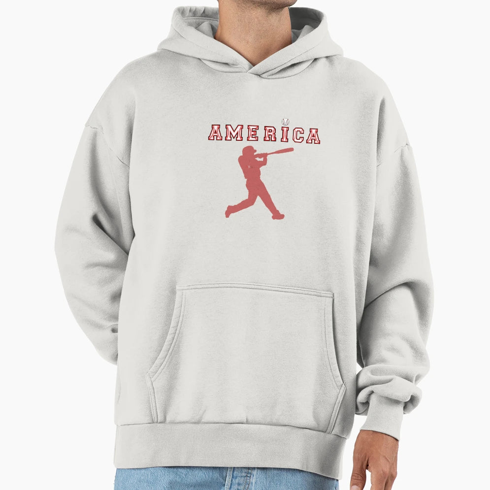America Baseball Lover Hoodie - Graphic Print Men Women - T-Shirt, Sweatshirt, Hoodie