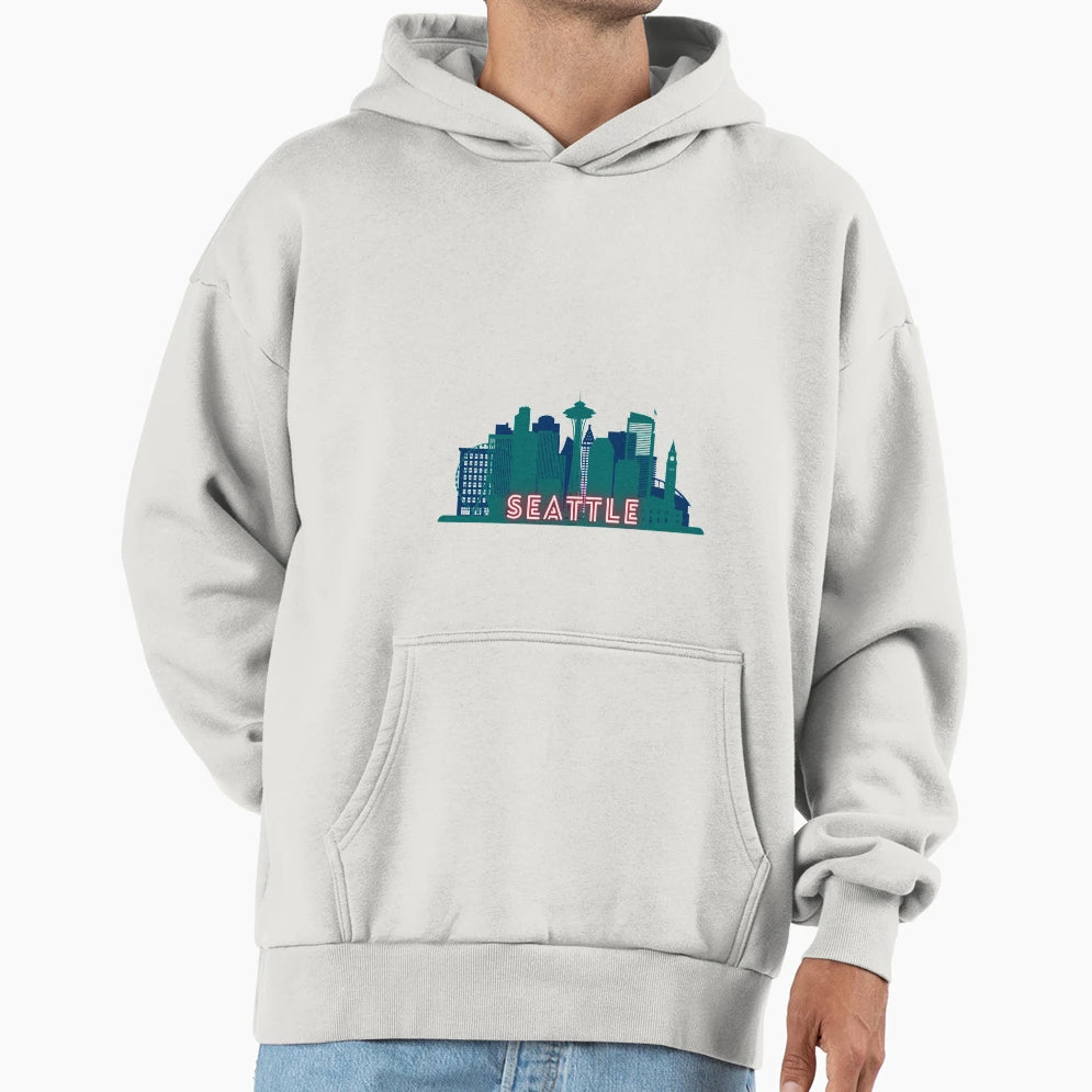 Seattle Skyline Hoodie - Novelty Apparel Unisex - T-Shirt, Sweatshirt, Hoodie
