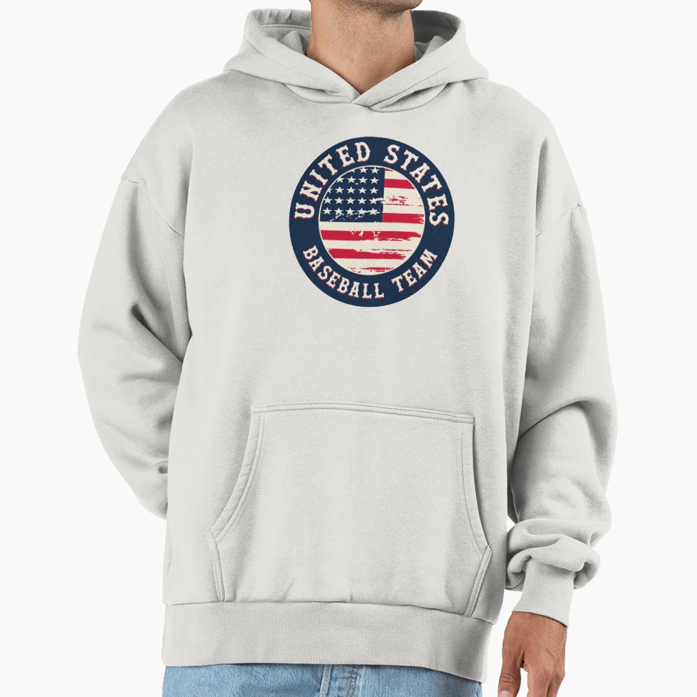 United States Baseball Team Hoodie - Novelty Apparel for Adults - T-Shirt, Sweatshirt, Hoodie