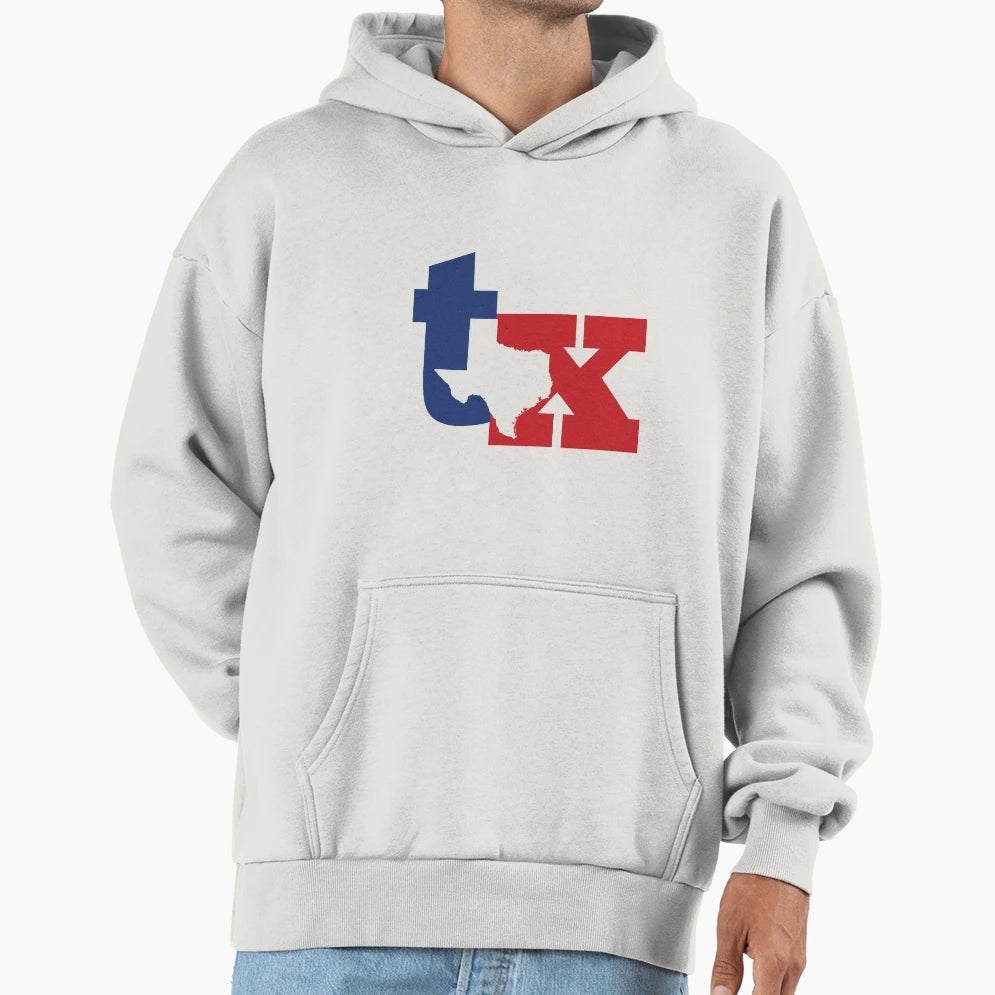 Tx Blue Red Hoodie - Minimalist Print Unisex - T-Shirt, Sweatshirt, Hoodie