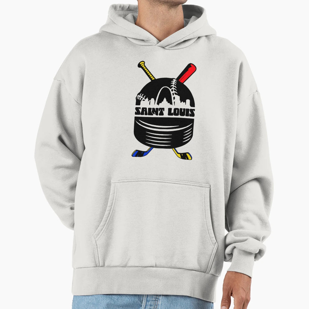 Saint Louis Baseball And Hockey Logo Hoodie - Unique Graphic Men Women - T-Shirt, Sweatshirt, Hoodie