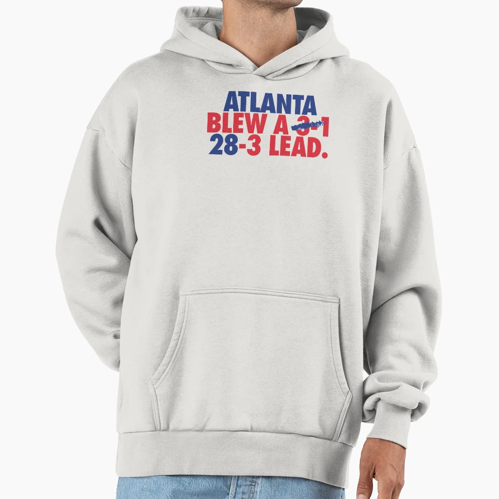 Atlanta Blew 3 1 28 3 Lead Blue Red Hoodie - Unique Graphic for Adults - T-Shirt, Sweatshirt, Hoodie
