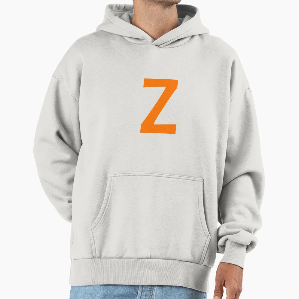 Orange Color Letter Z Hoodie - Aesthetic Graphic for Adults - T-Shirt, Sweatshirt, Hoodie