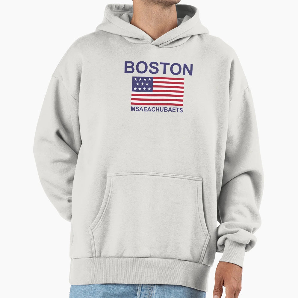 Boston Msaeachubaets Hoodie - Fun Novelty Design for Adults - T-Shirt, Sweatshirt, Hoodie