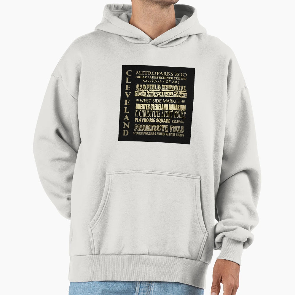 Cleveland Ohio Famous Landmarks Hoodie - Trendy Graphic for Adults - T-Shirt, Sweatshirt, Hoodie