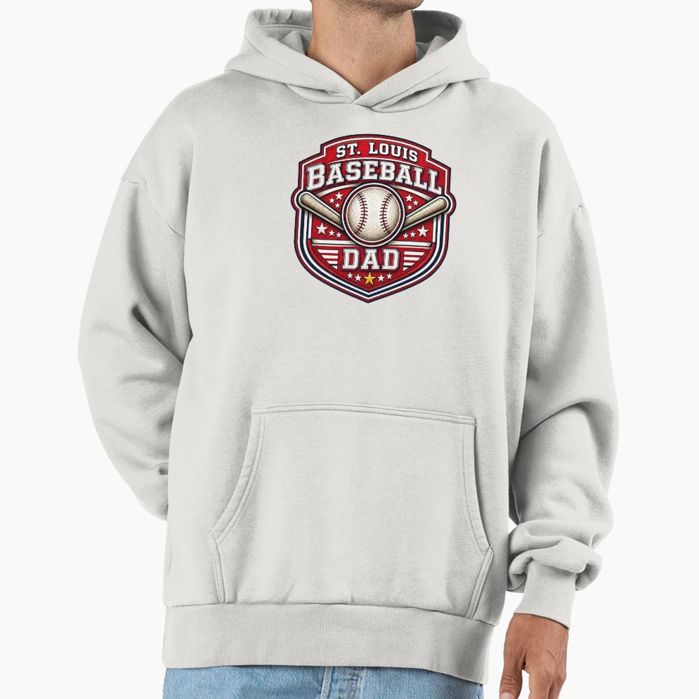 St Louis Baseball Dad Red Navy T-Shirt - Aesthetic Graphic Men Women - T-Shirt, Sweatshirt, Hoodie