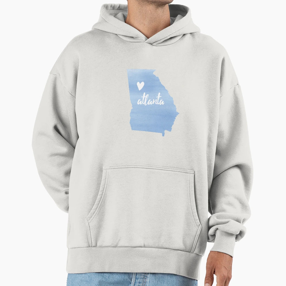 Atlanta Ga Periwinkle Hoodie - Graphic Print Men Women - T-Shirt, Sweatshirt, Hoodie