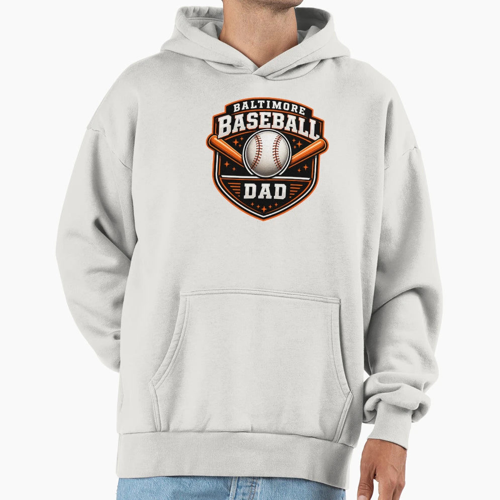 Baltimore Baseball Dad Orange Black T-Shirt - Aesthetic Graphic for Adults - T-Shirt, Sweatshirt, Hoodie