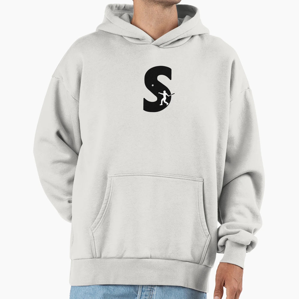 Personalized Baseball Initial S Hoodie - Minimalist Print for Adults - T-Shirt, Sweatshirt, Hoodie