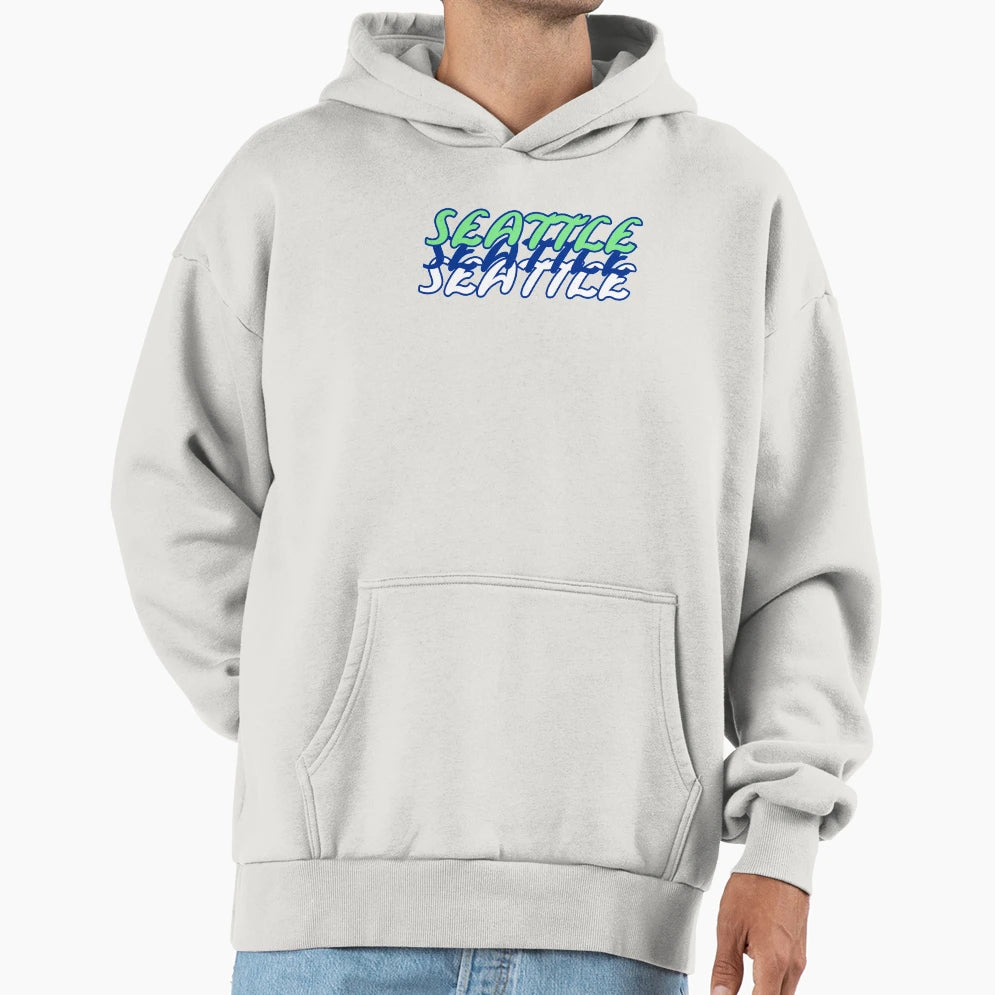 Seattle Washington Usa Green White And Hoodie - Aesthetic Graphic Unisex - T-Shirt, Sweatshirt, Hoodie