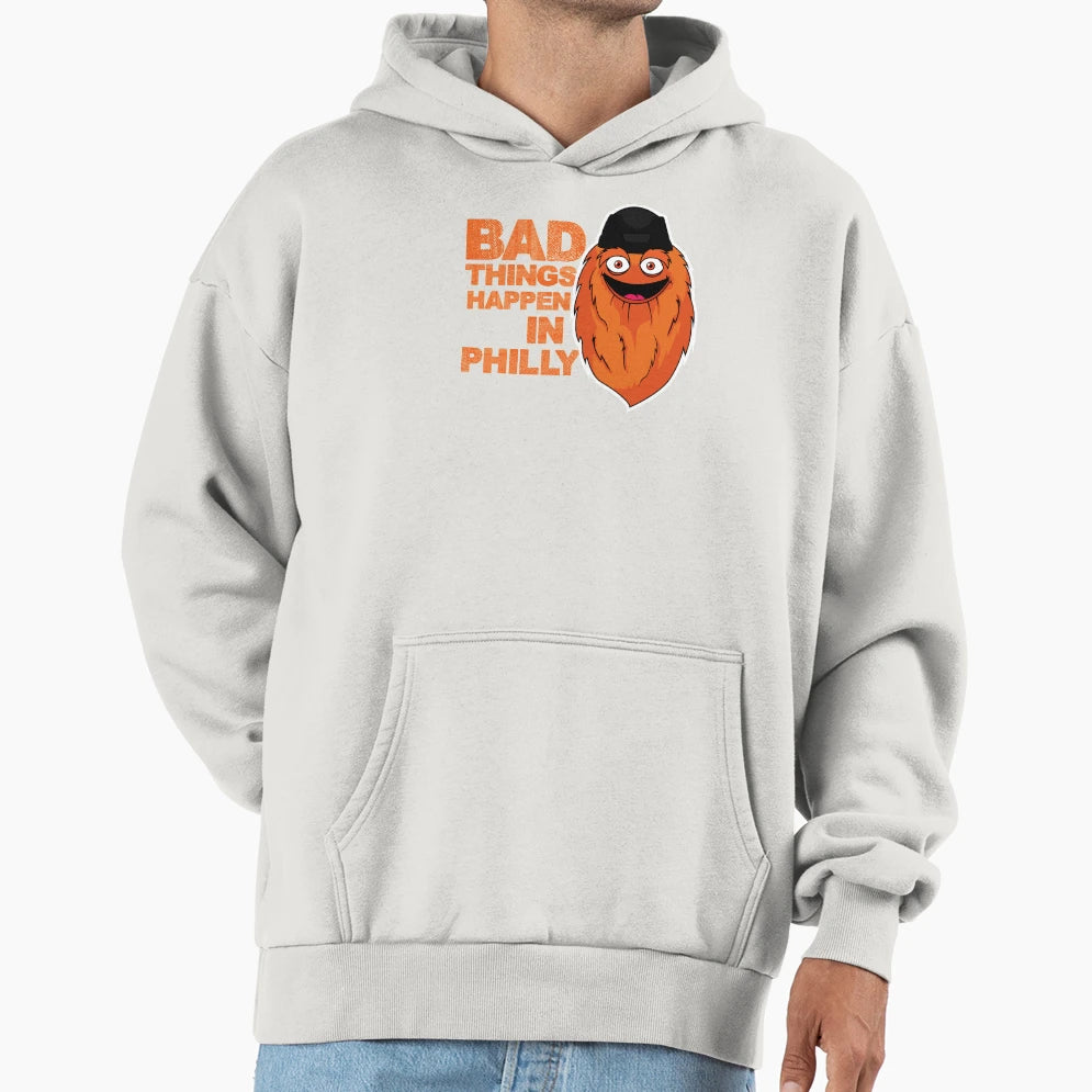 Bad Things Happen Philly Hoodie - Unique Graphic for Adults - T-Shirt, Sweatshirt, Hoodie