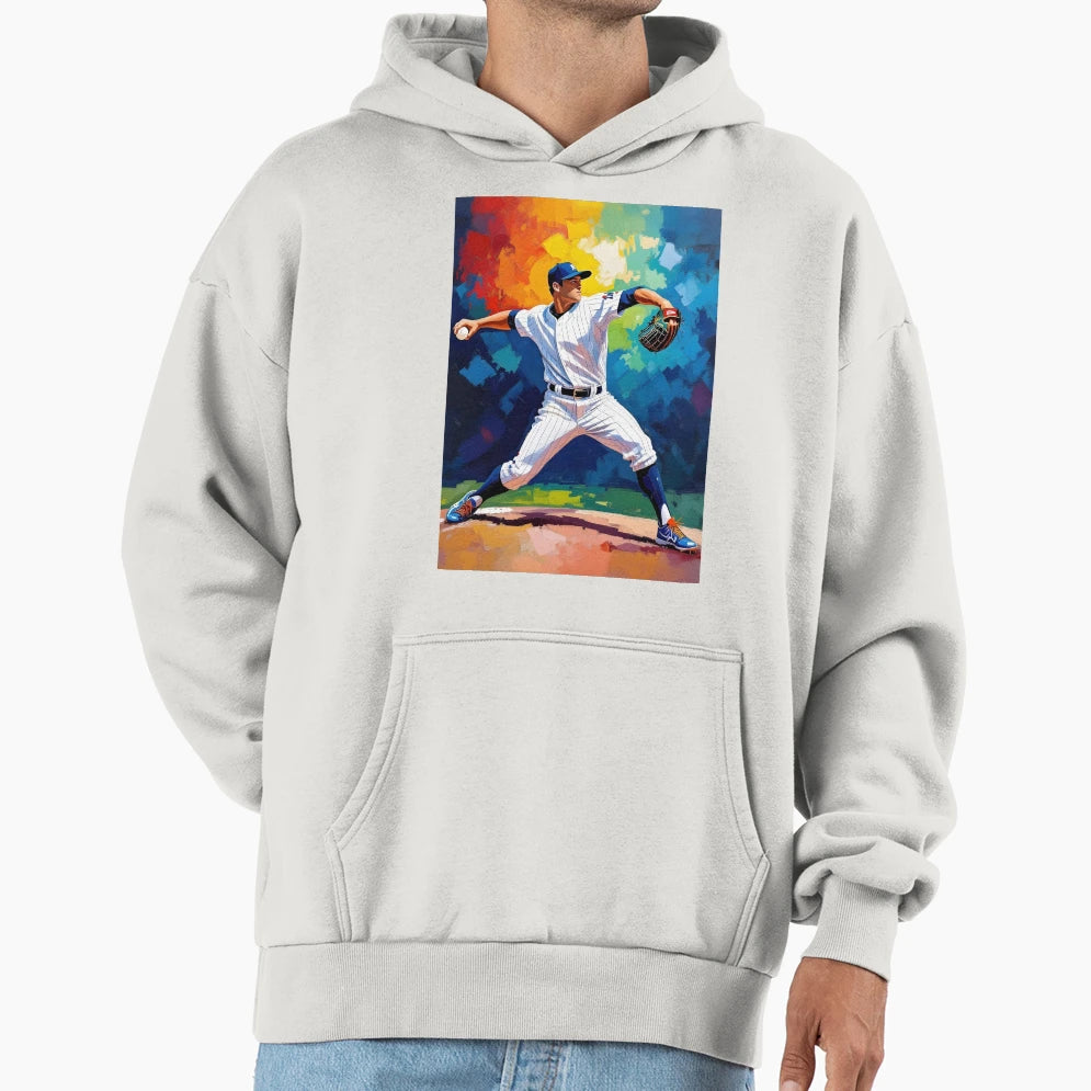 Baseball Art Pitch Hoodie - Trendy Graphic Men Women - T-Shirt, Sweatshirt, Hoodie