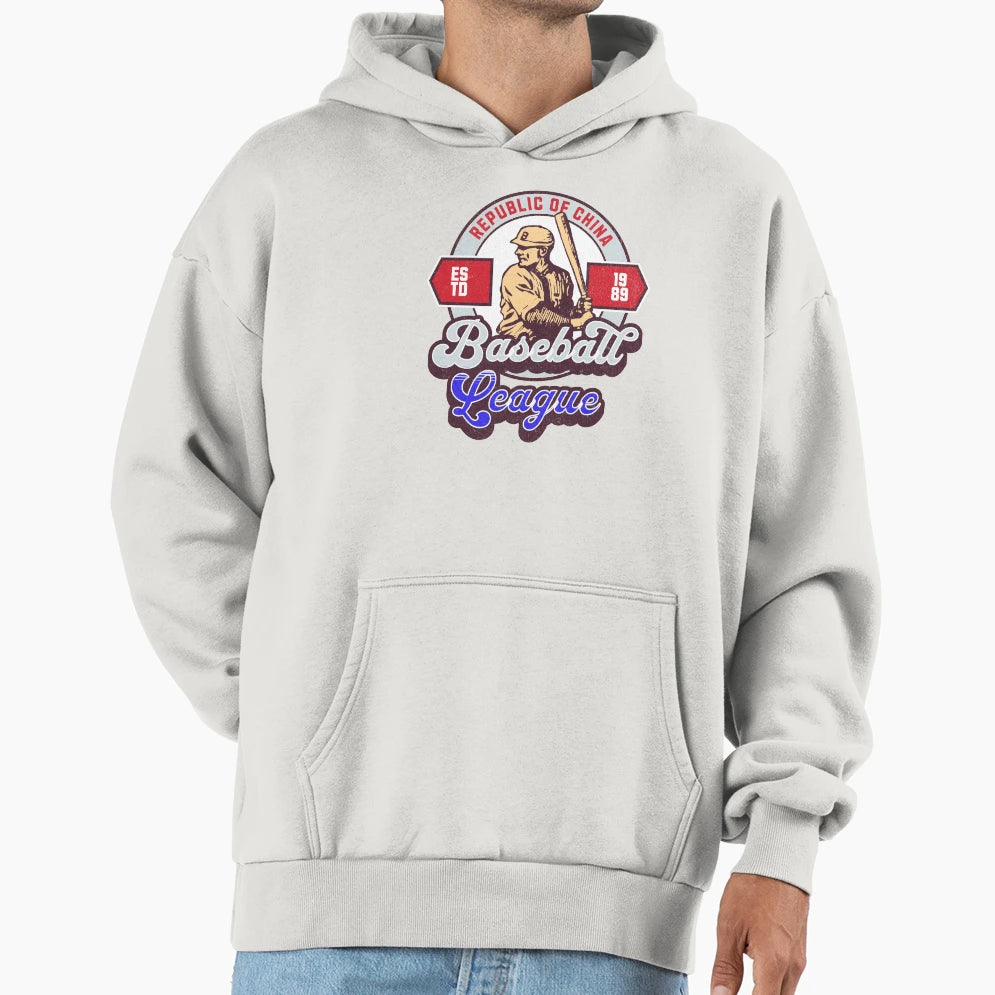 Republic China Baseball League Hoodie - Fun Novelty Design for Adults - T-Shirt, Sweatshirt, Hoodie