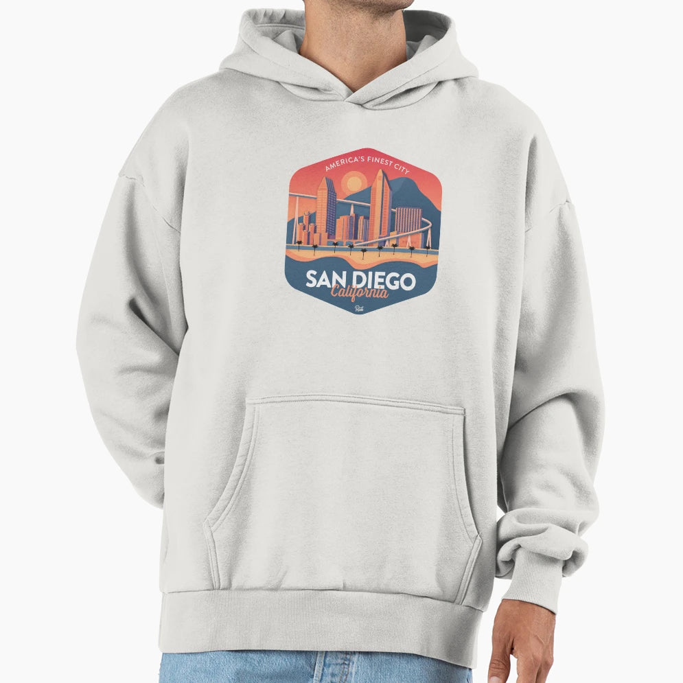 San Diego California Badge Hoodie - Streetwear Style for Adults - T-Shirt, Sweatshirt, Hoodie
