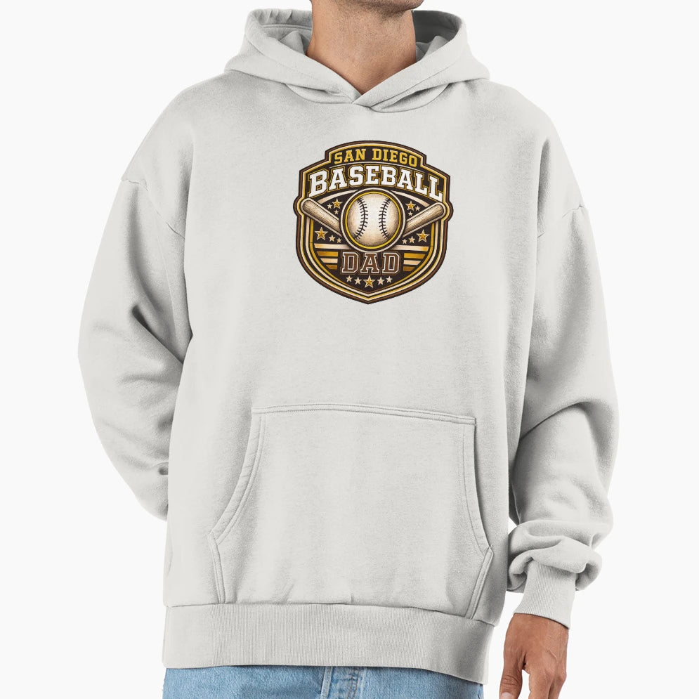 San Diego Baseball Dad Brown Gold T-Shirt - Aesthetic Graphic Unisex - T-Shirt, Sweatshirt, Hoodie