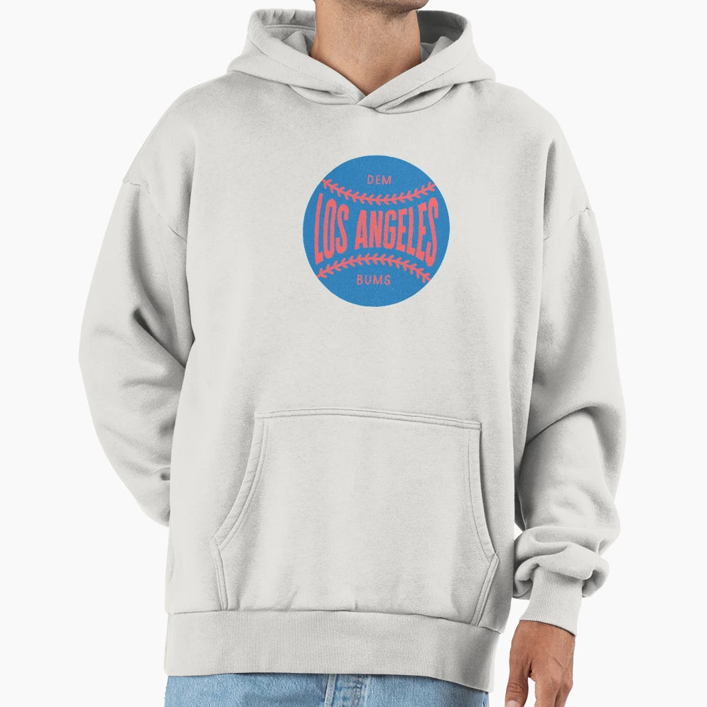 Los Angeles Baseball Ball Stitching Hoodie - Fun Novelty Design for Adults - T-Shirt, Sweatshirt, Hoodie
