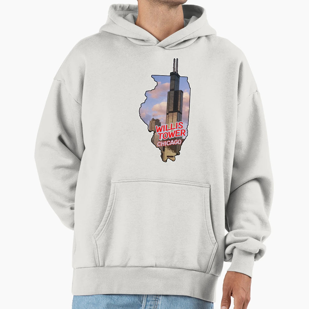 Willis Sears Tower Chicago Hoodie - Streetwear Style Unisex - T-Shirt, Sweatshirt, Hoodie