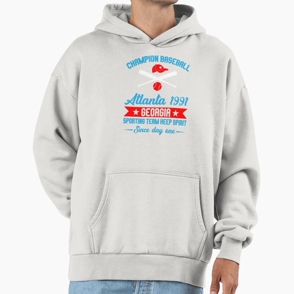 Baseball Atlanta 1991 Gifts Hoodie - Fun Novelty Design for Adults - T-Shirt, Sweatshirt, Hoodie