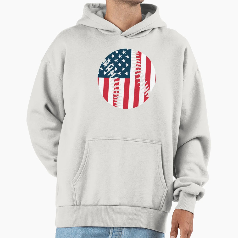 Baseball Product Usa Flag Sport Theme Hoodie - Graphic Print for Adults - T-Shirt, Sweatshirt, Hoodie