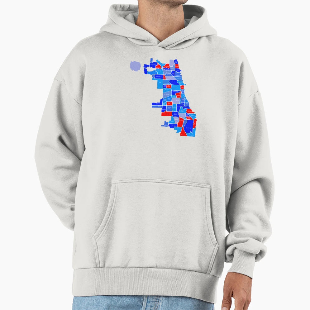 Red Blue Chi Town Hoodie - Graphic Print Men Women - T-Shirt, Sweatshirt, Hoodie