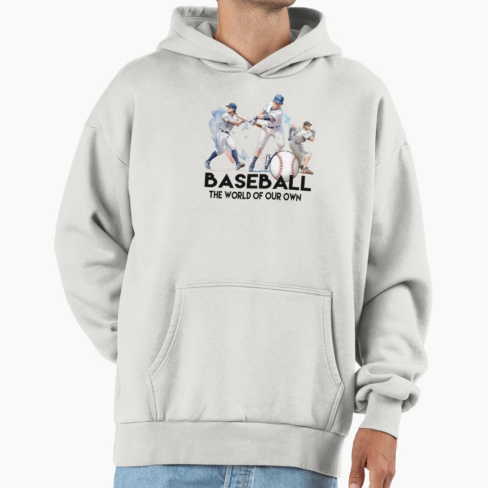 Baseball World Hoodie - Fun Novelty Design for Adults - T-Shirt, Sweatshirt, Hoodie