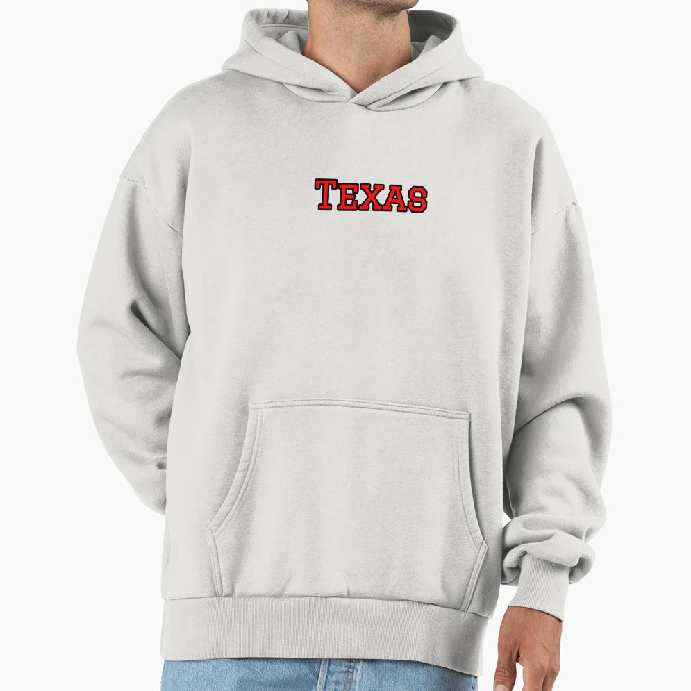Texas Typography Lone Star Pride Hoodie - Minimalist Print Unisex - T-Shirt, Sweatshirt, Hoodie