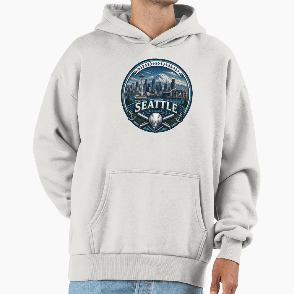 Seattle Sports Logo Coastal Fan Hoodie - Casual Everyday Wear Men Women - T-Shirt, Sweatshirt, Hoodie