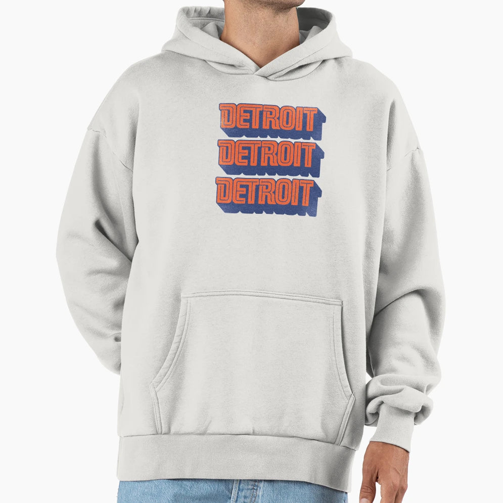 Old School Detroit Hoodie - Custom Art Print Unisex - T-Shirt, Sweatshirt, Hoodie