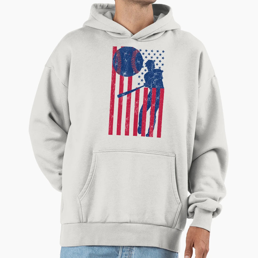 Baseball Softball American Flag T-Shirt - Aesthetic Graphic Men Women - T-Shirt, Sweatshirt, Hoodie