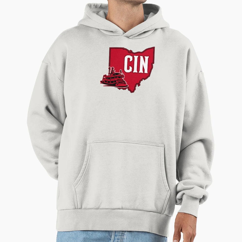 Cincy Riverboat Capital Hoodie - Trendy Graphic for Adults - T-Shirt, Sweatshirt, Hoodie