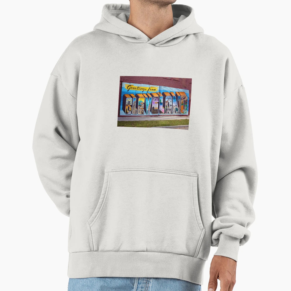 Greetings From Cleveland Mural Hoodie - Graphic Print Unisex - T-Shirt, Sweatshirt, Hoodie