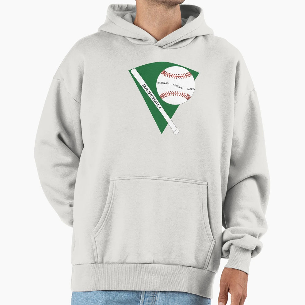 Baseball Ball And Bat Hoodie - Minimalist Print Men Women - T-Shirt, Sweatshirt, Hoodie