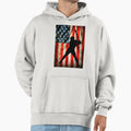 American Baseball Player And Usa Flag Hoodie - Minimalist Print Unisex - T-Shirt, Sweatshirt, Hoodie