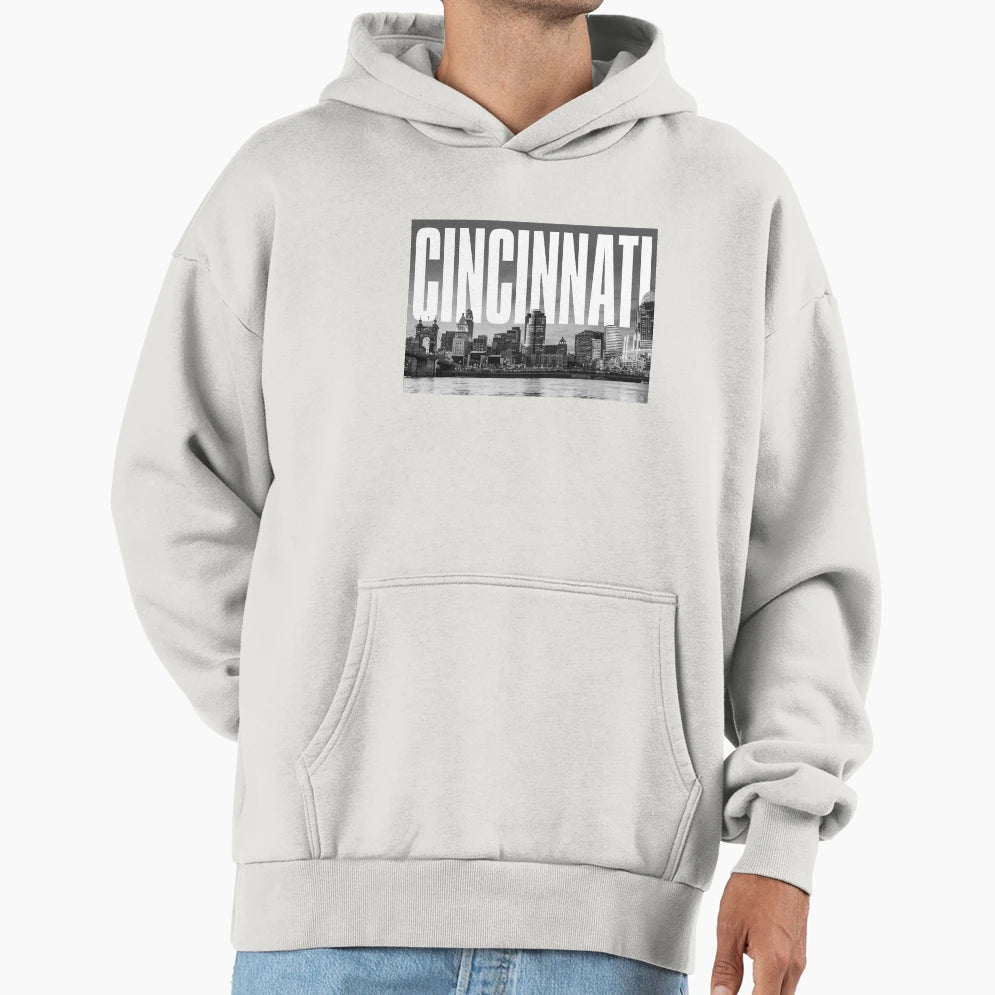 Cincinnati Cityscape Hoodie - Casual Everyday Wear for Adults - T-Shirt, Sweatshirt, Hoodie
