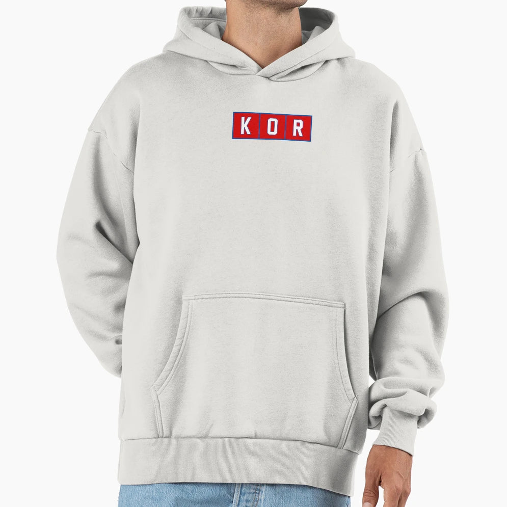 Kor South Korea Trigram Tiles White Hoodie - Aesthetic Graphic Men Women - T-Shirt, Sweatshirt, Hoodie